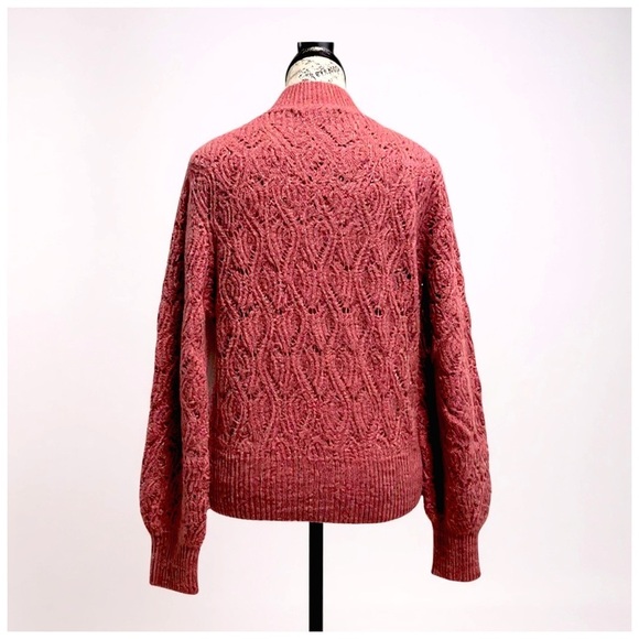 Heartloom Women's Pointelle Balloon Sleeve Pullover Sweater. Blush/Pink. Small - Picture 6 of 11